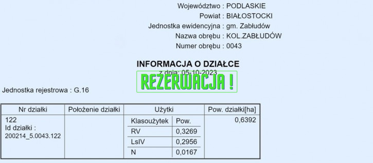 Działka Sprzedaż Zabłudów-Kolonia 34